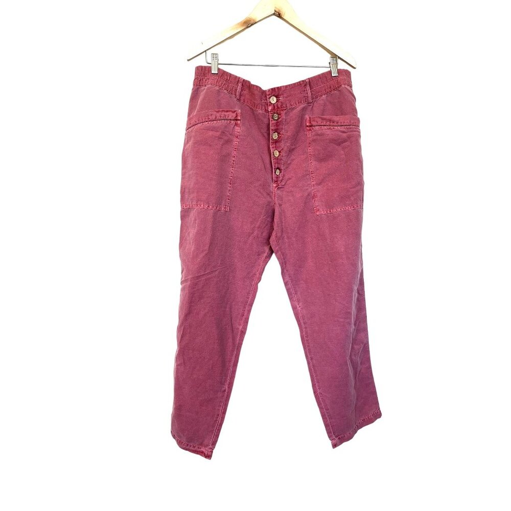Sundance Button-Front Ankle Pants in Dusty Rose - Picture 2 of 10